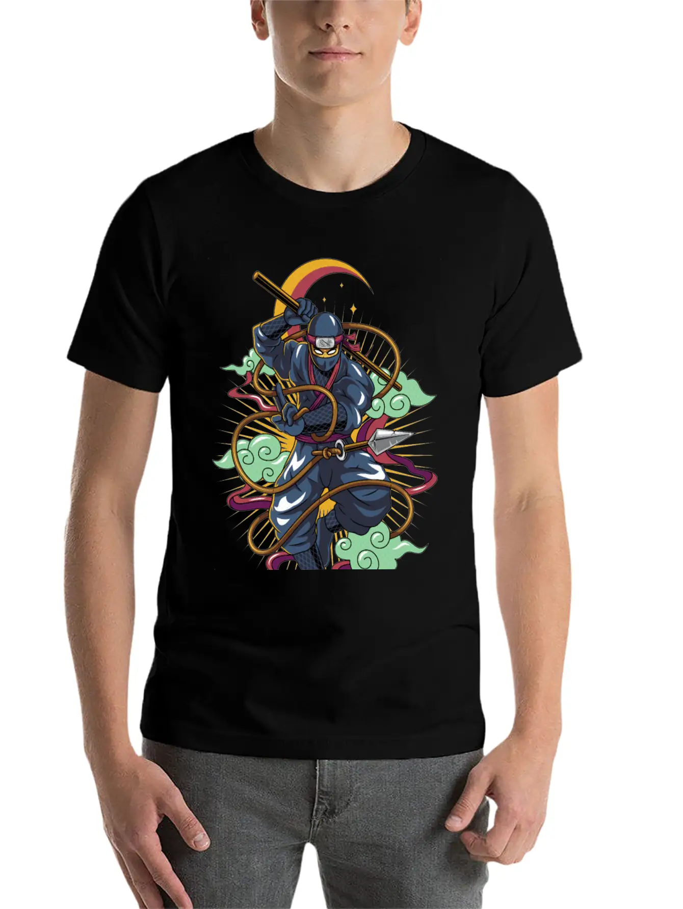 Ninja Cat Breathable Soft Cotton T-Shirt – Timeless Casual Look