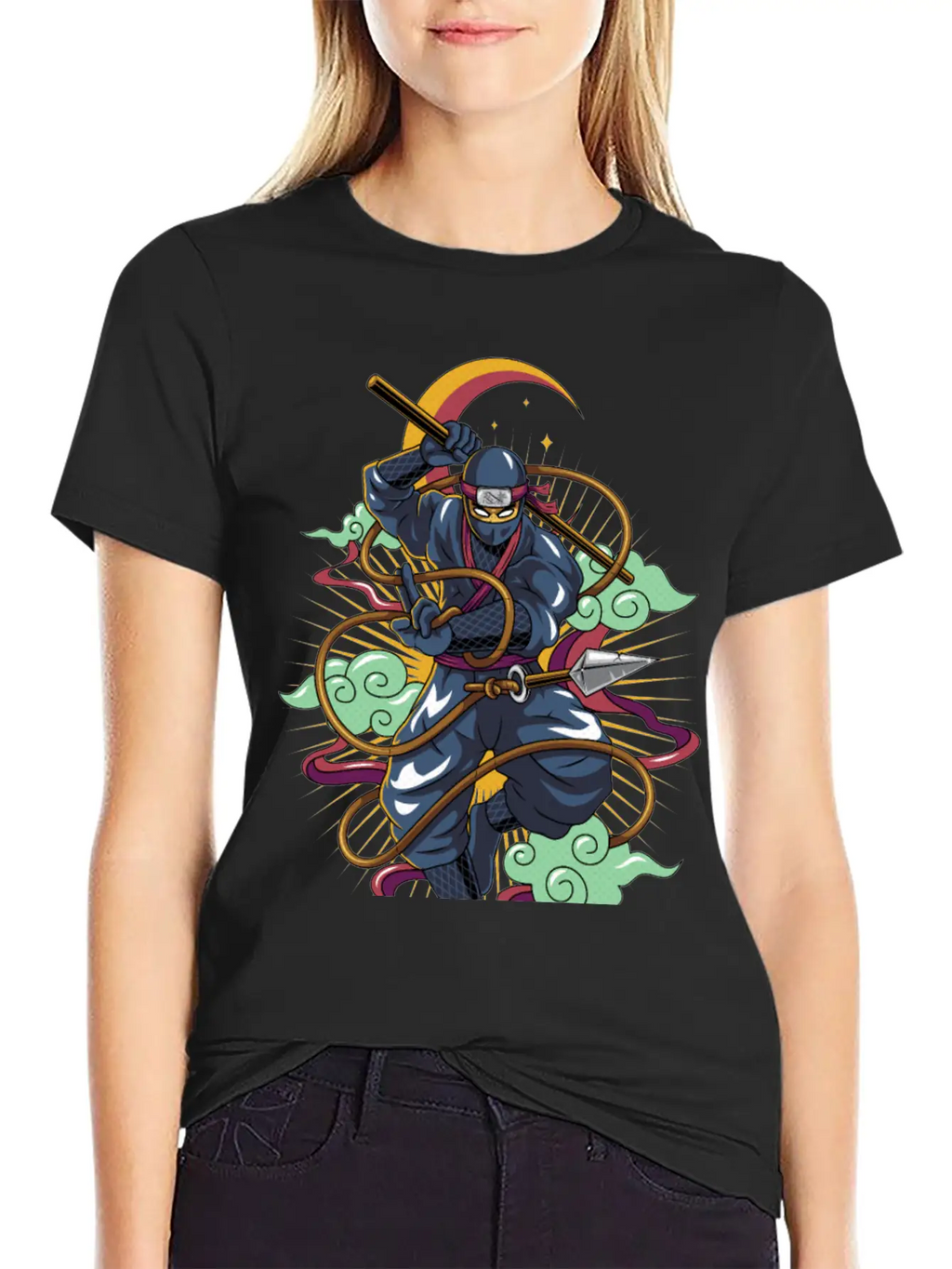 Ninja Cat Breathable Soft Cotton T-Shirt – Timeless Casual Look