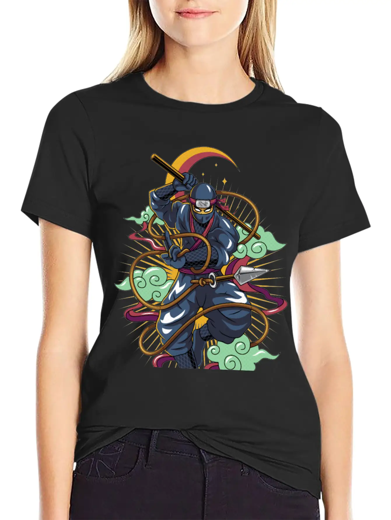 Ninja Cat Breathable Soft Cotton T-Shirt – Timeless Casual Look