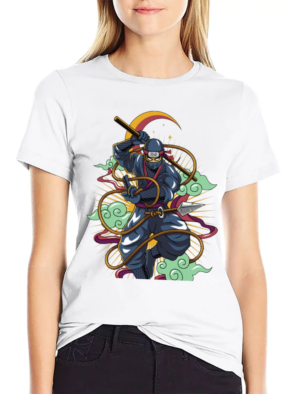 Ninja Cat Breathable Soft Cotton T-Shirt – Timeless Casual Look