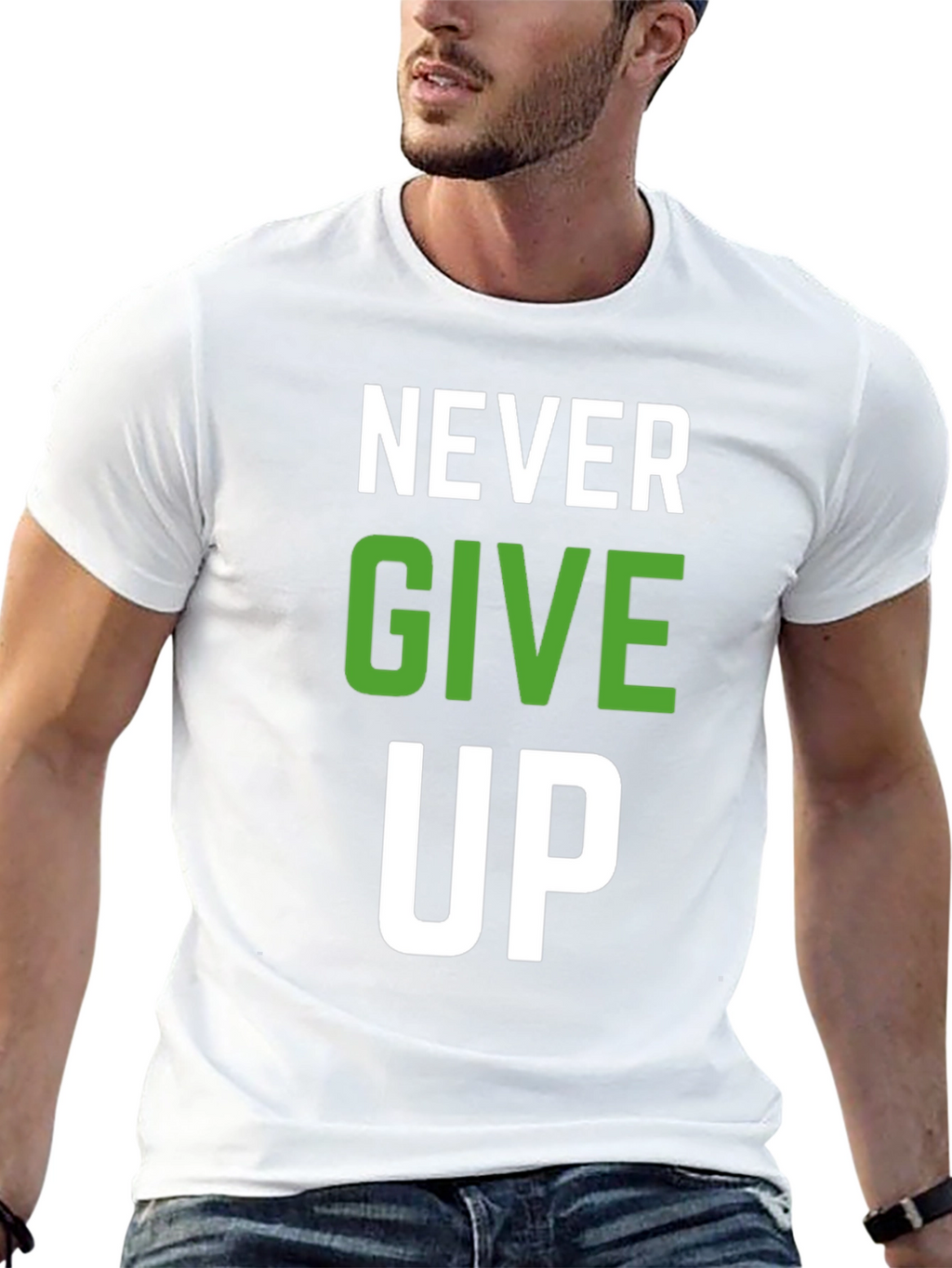 Never Give Up Graphic T-Shirt - Motivational Design