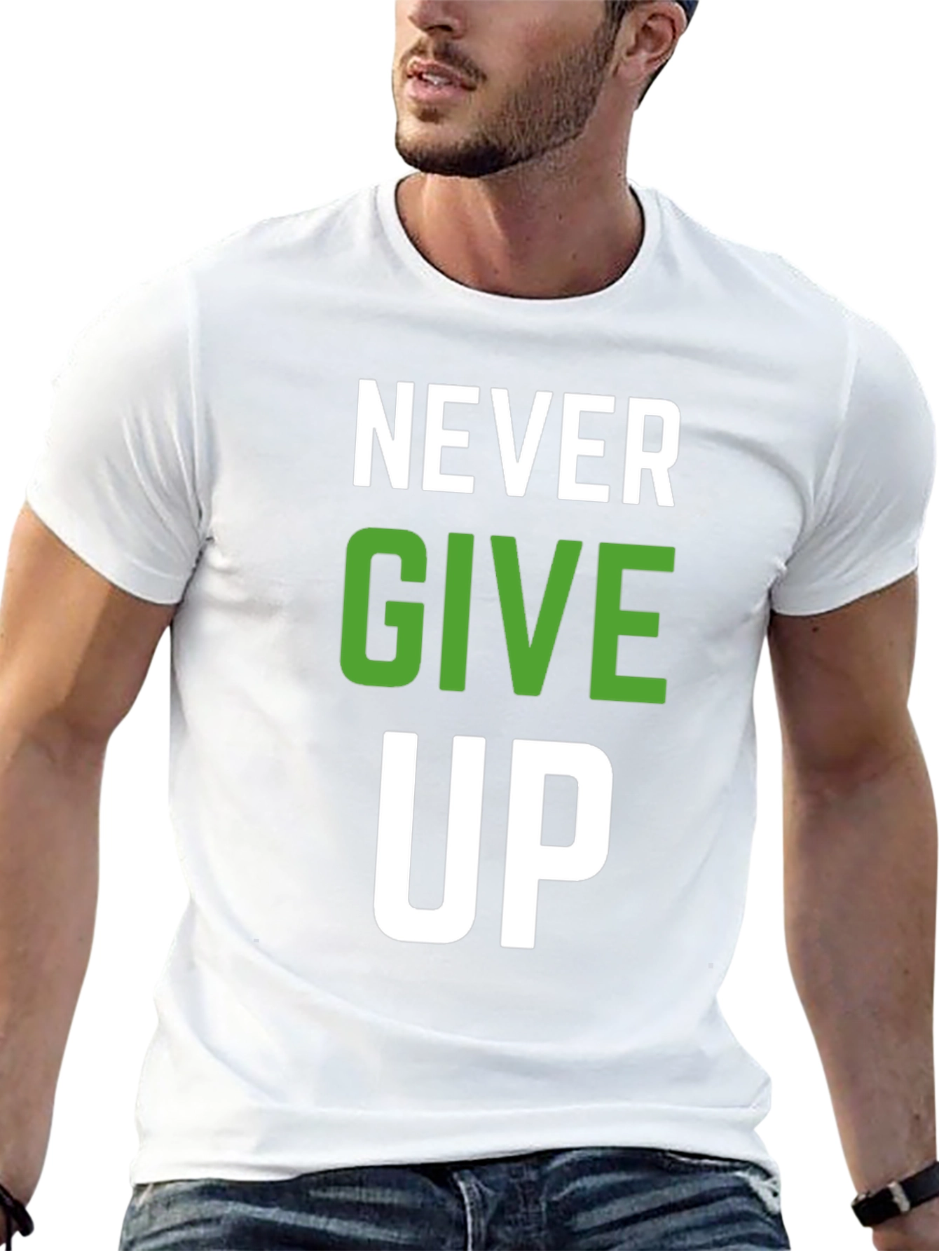 Never Give Up Graphic T-Shirt - Motivational Design
