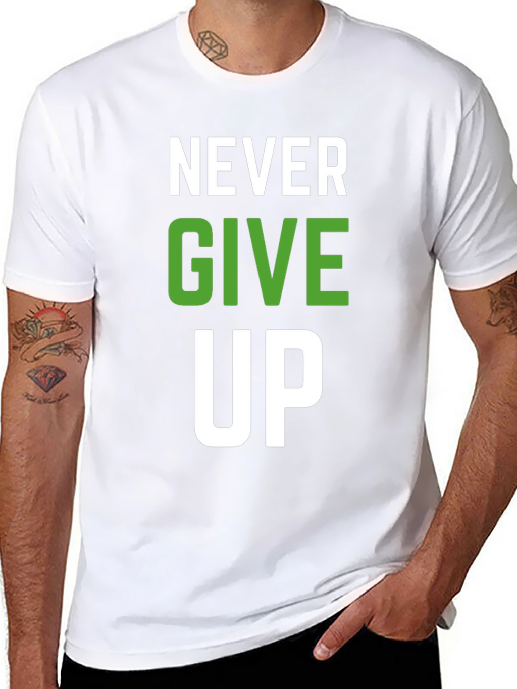 Never Give Up Graphic T-Shirt - Motivational Design
