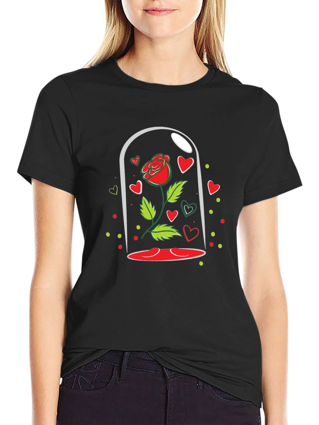 Enchanted Rose Black T-Shirt