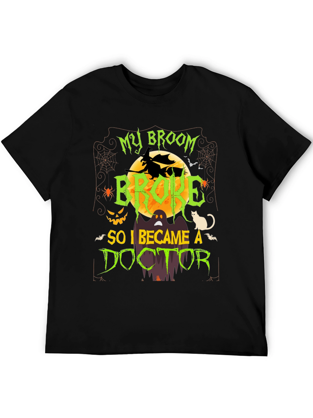 Halloween Doctor T-Shirt - Funny Broken Broom Tee