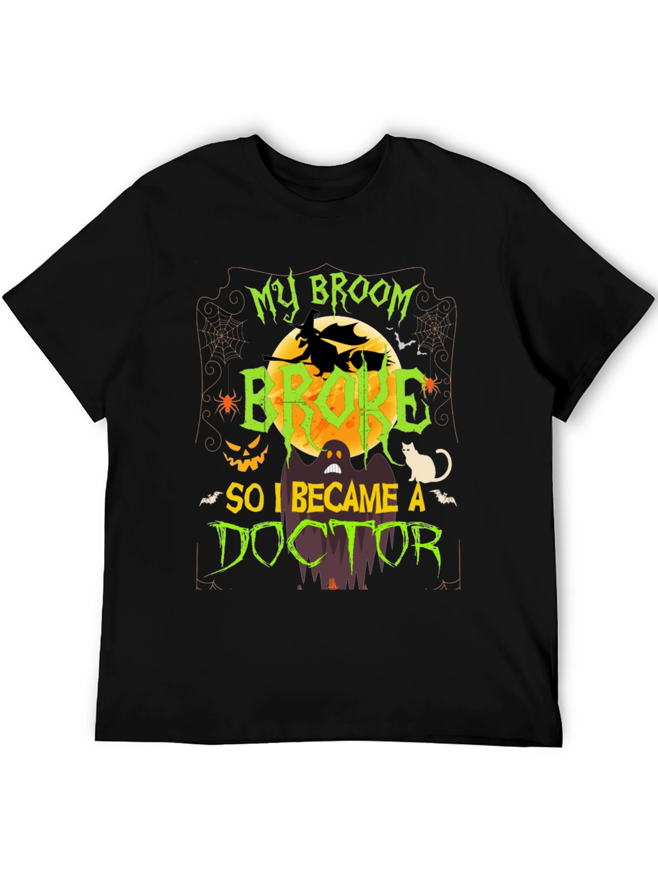 Halloween Doctor T-Shirt - Funny Broken Broom Tee