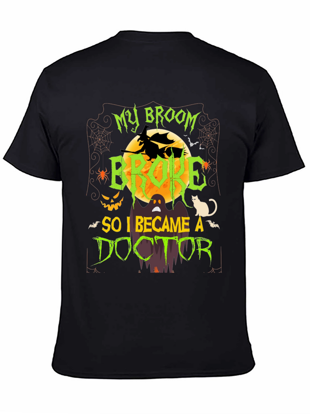 Halloween Doctor T-Shirt - Funny Broken Broom Tee