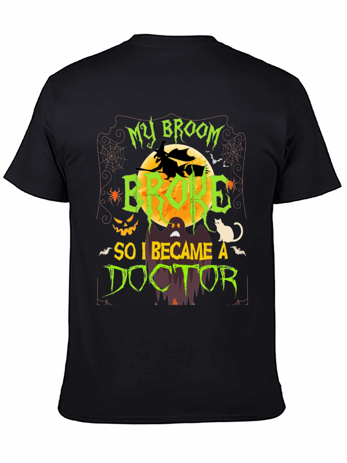 Halloween Doctor T-Shirt - Funny Broken Broom Tee