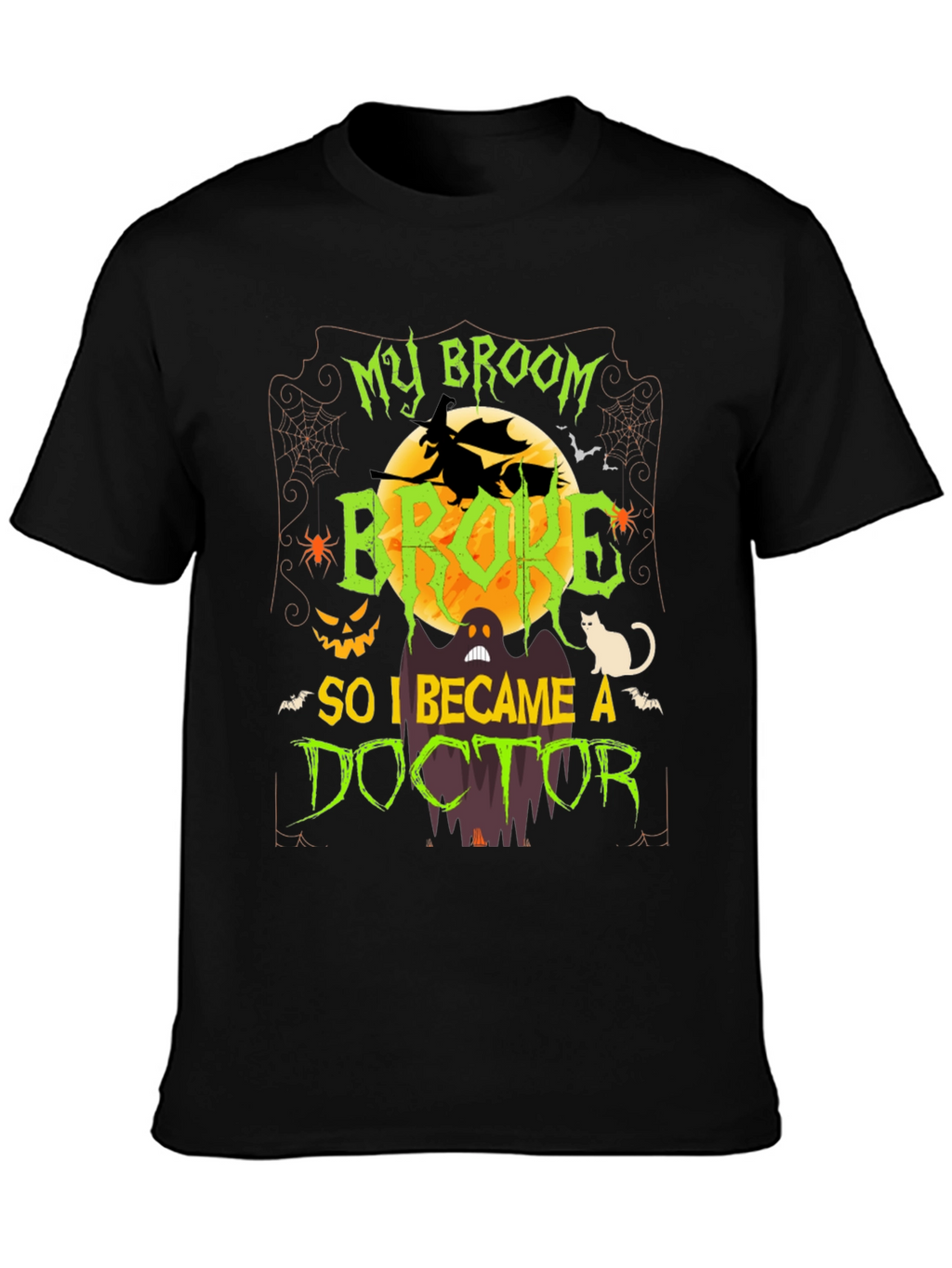Halloween Doctor T-Shirt - Funny Broken Broom Tee