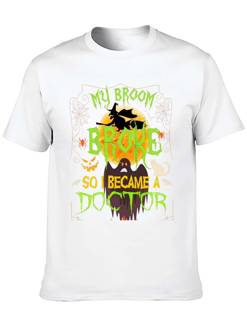 Halloween Doctor T-Shirt - Funny Broken Broom Tee