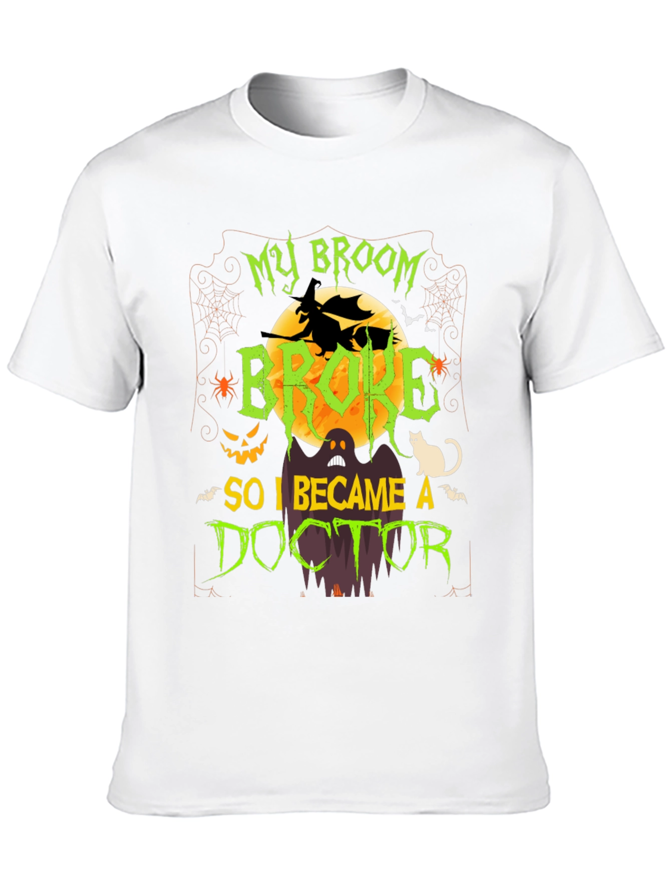 Halloween Doctor T-Shirt - Funny Broken Broom Tee