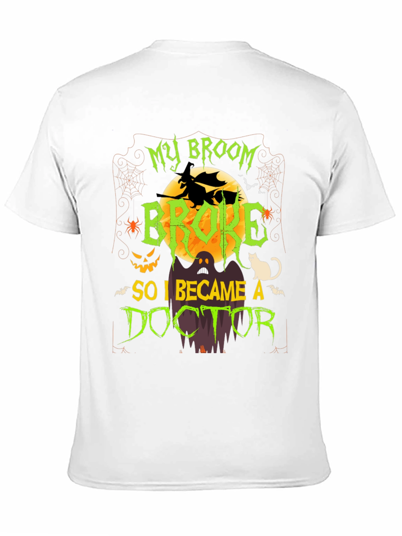 Halloween Doctor T-Shirt - Funny Broken Broom Tee