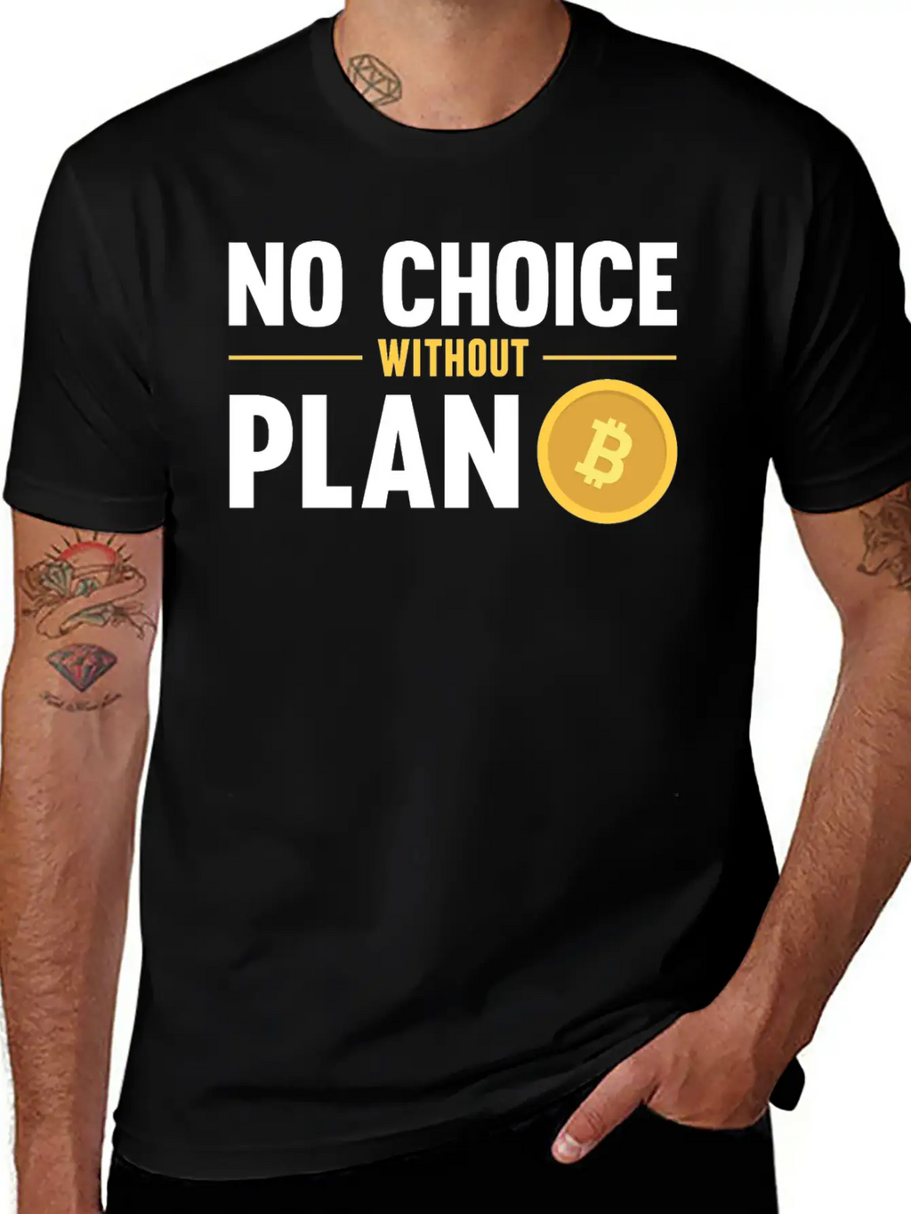 No Choice Without Plan B Bitcoin Crypto Currency Breathable Graphic T-Shirt – Perfect For Casual Days