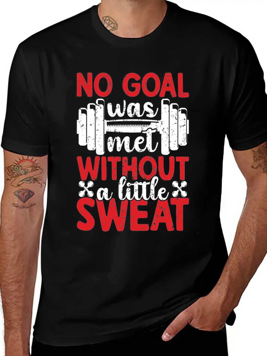 No Goal Was Met Without A Little Sweat Breathable Graphic T-Shirt – Perfect For Casual Days