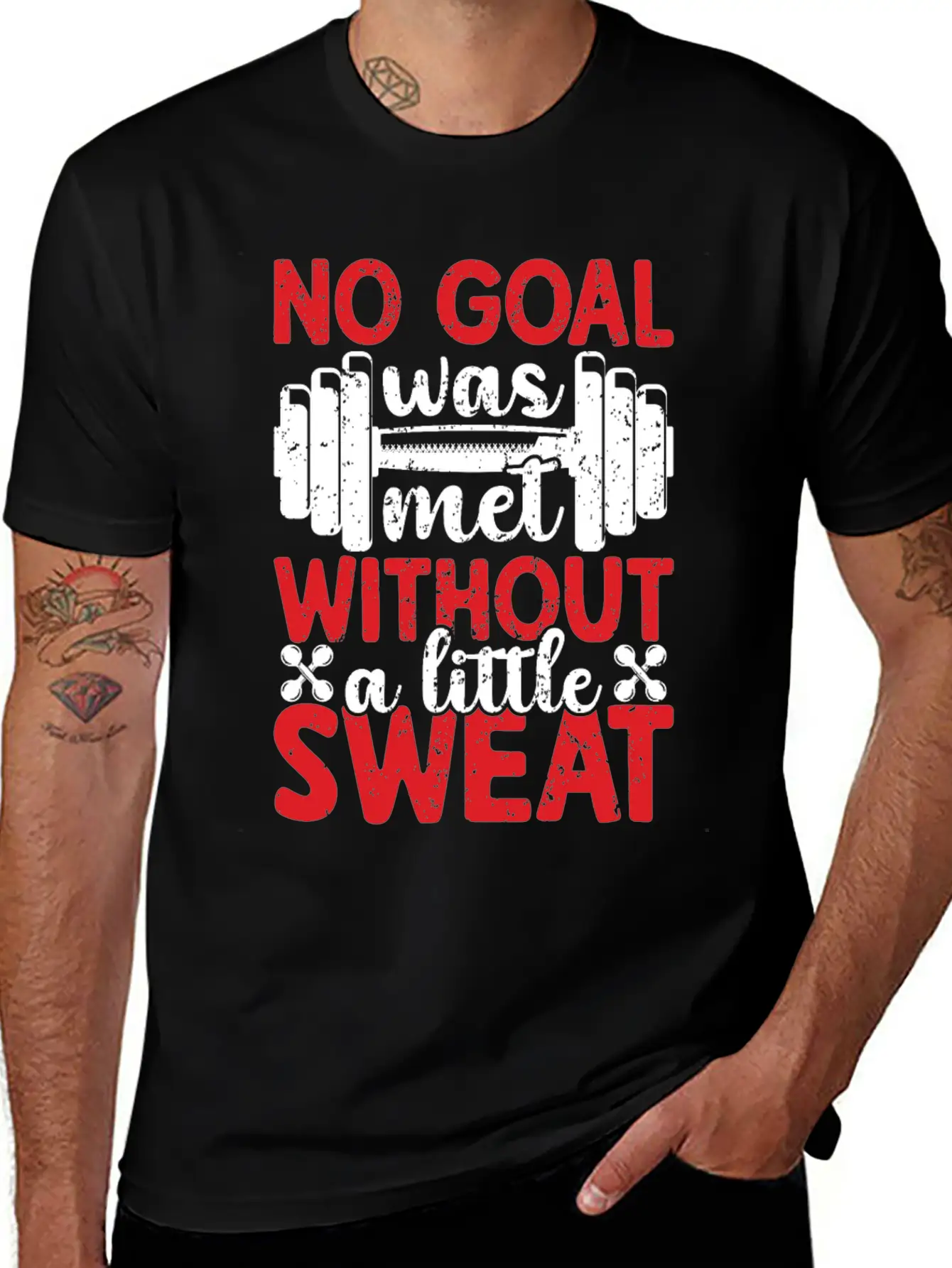 No Goal Was Met Without A Little Sweat Breathable Graphic T-Shirt – Perfect For Casual Days