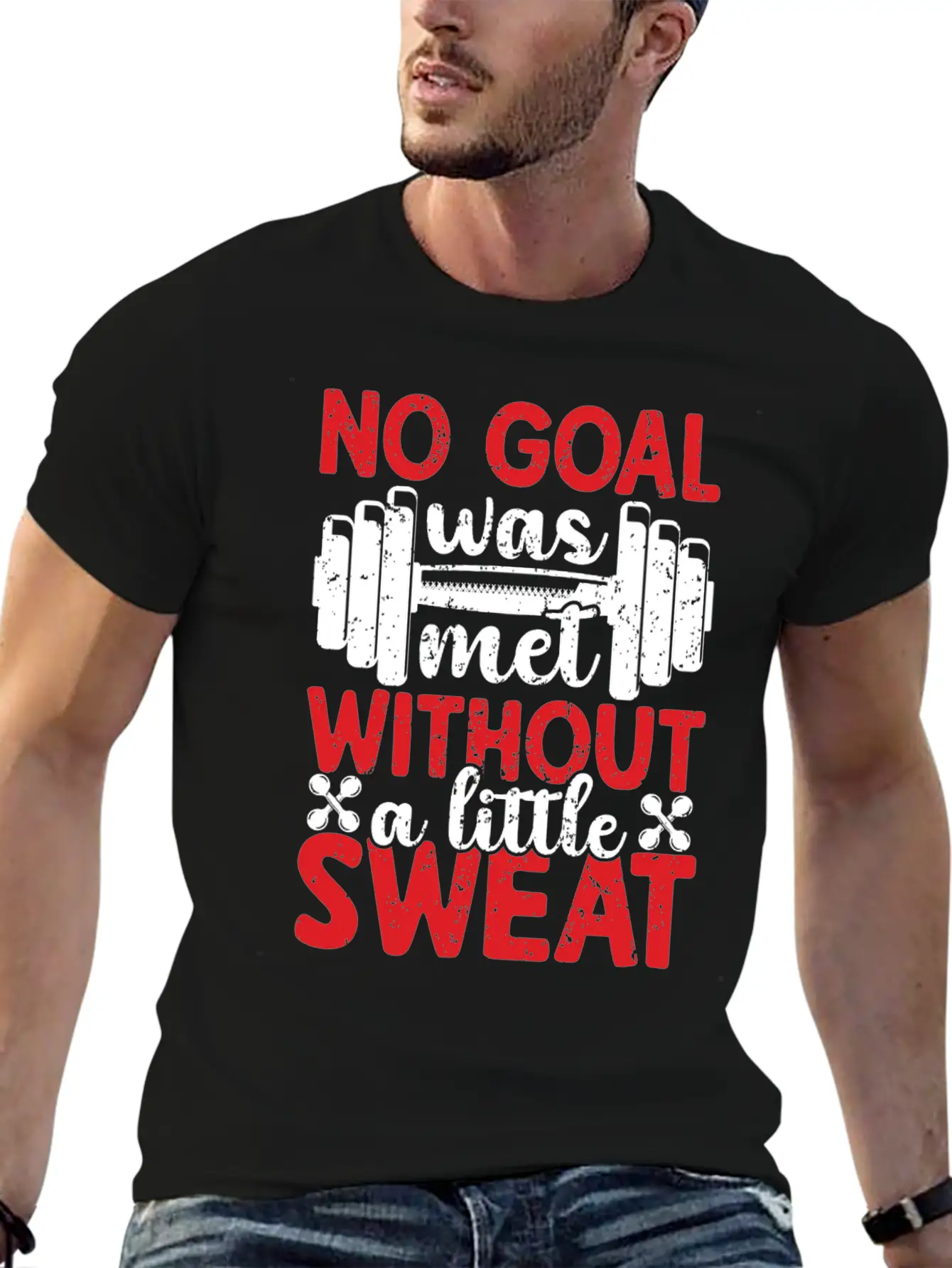 No Goal Was Met Without A Little Sweat Breathable Graphic T-Shirt – Perfect For Casual Days