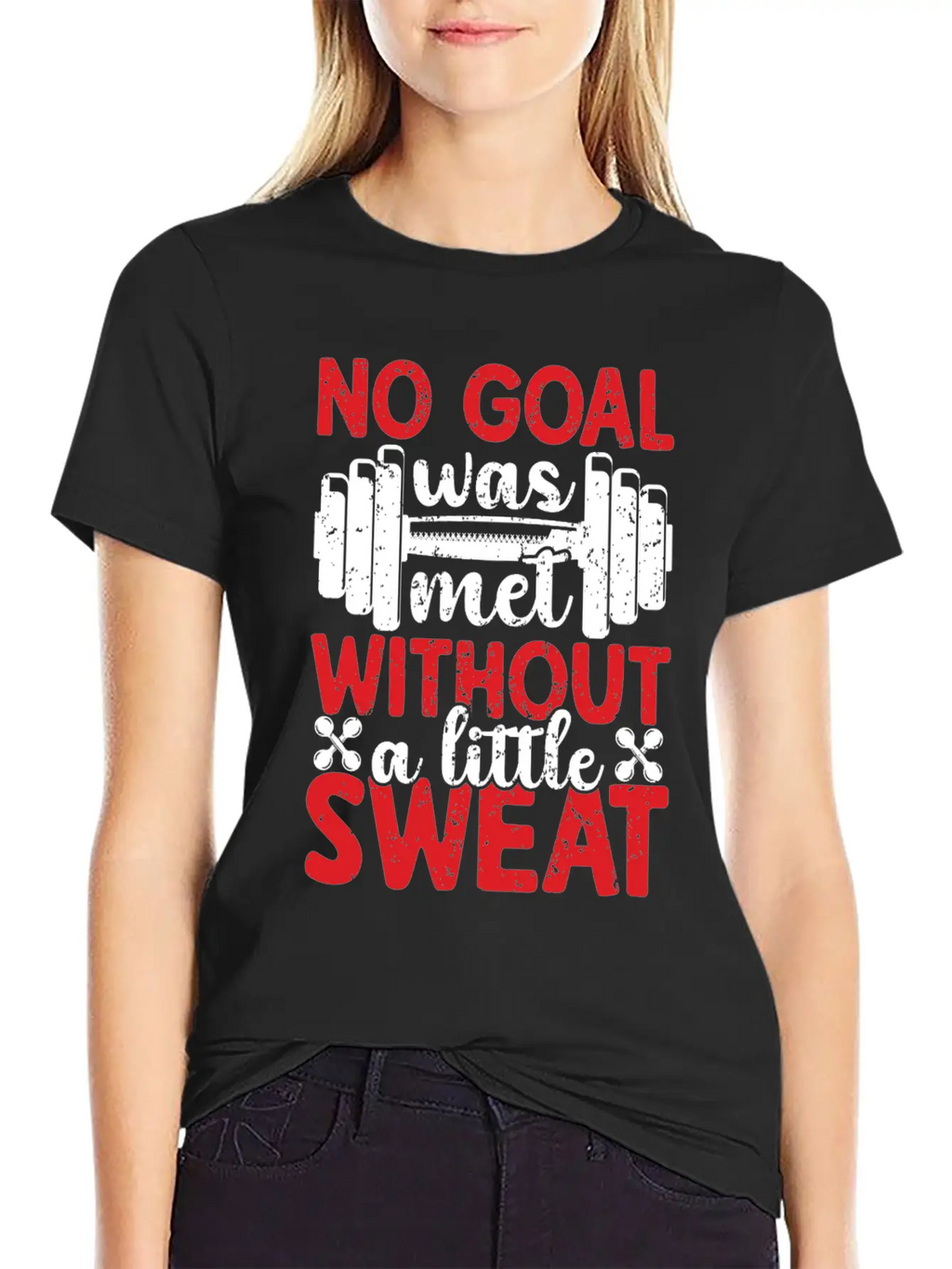 No Goal Was Met Without A Little Sweat Breathable Graphic T-Shirt – Perfect For Casual Days