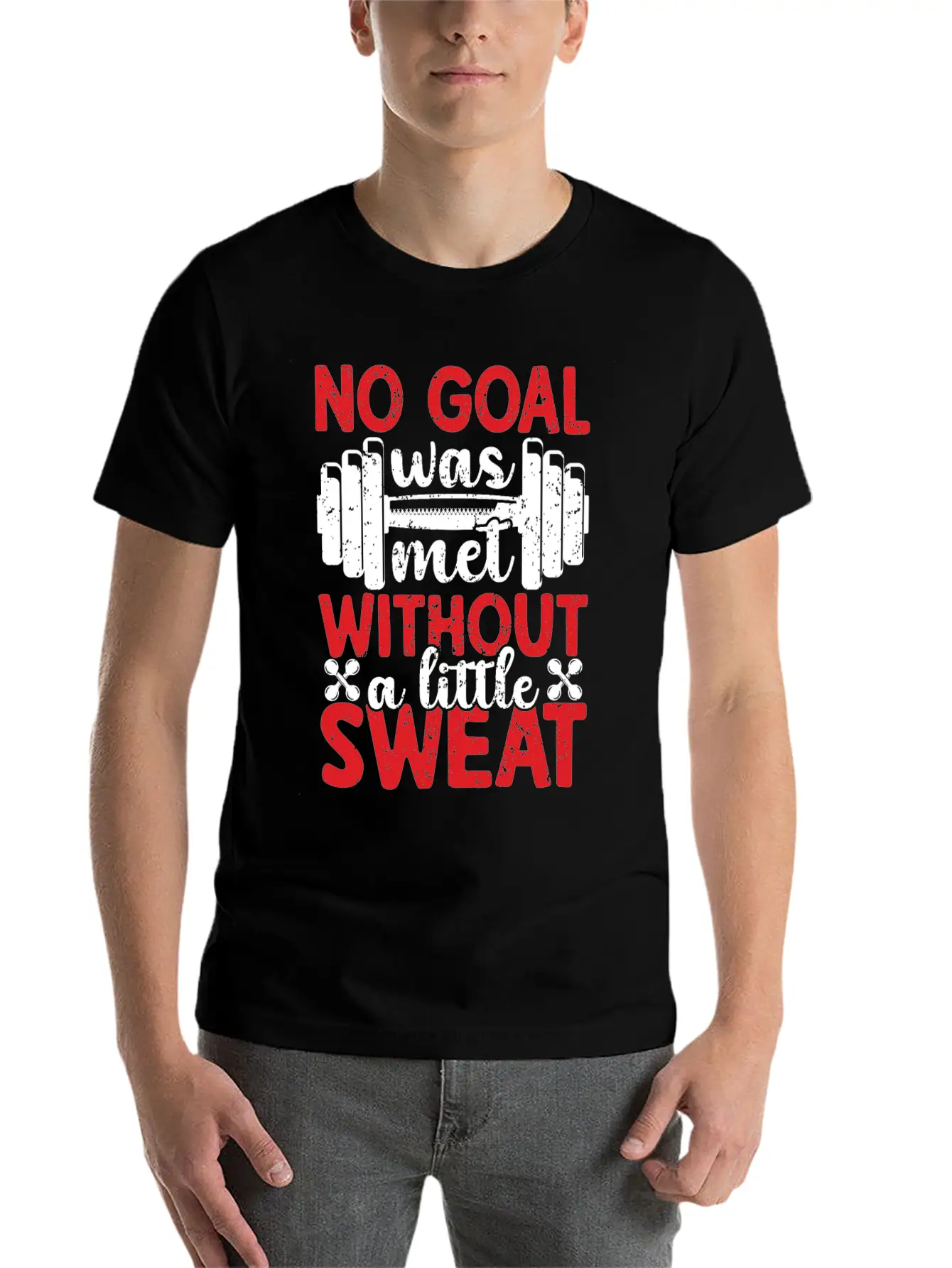 No Goal Was Met Without A Little Sweat Breathable Graphic T-Shirt – Perfect For Casual Days