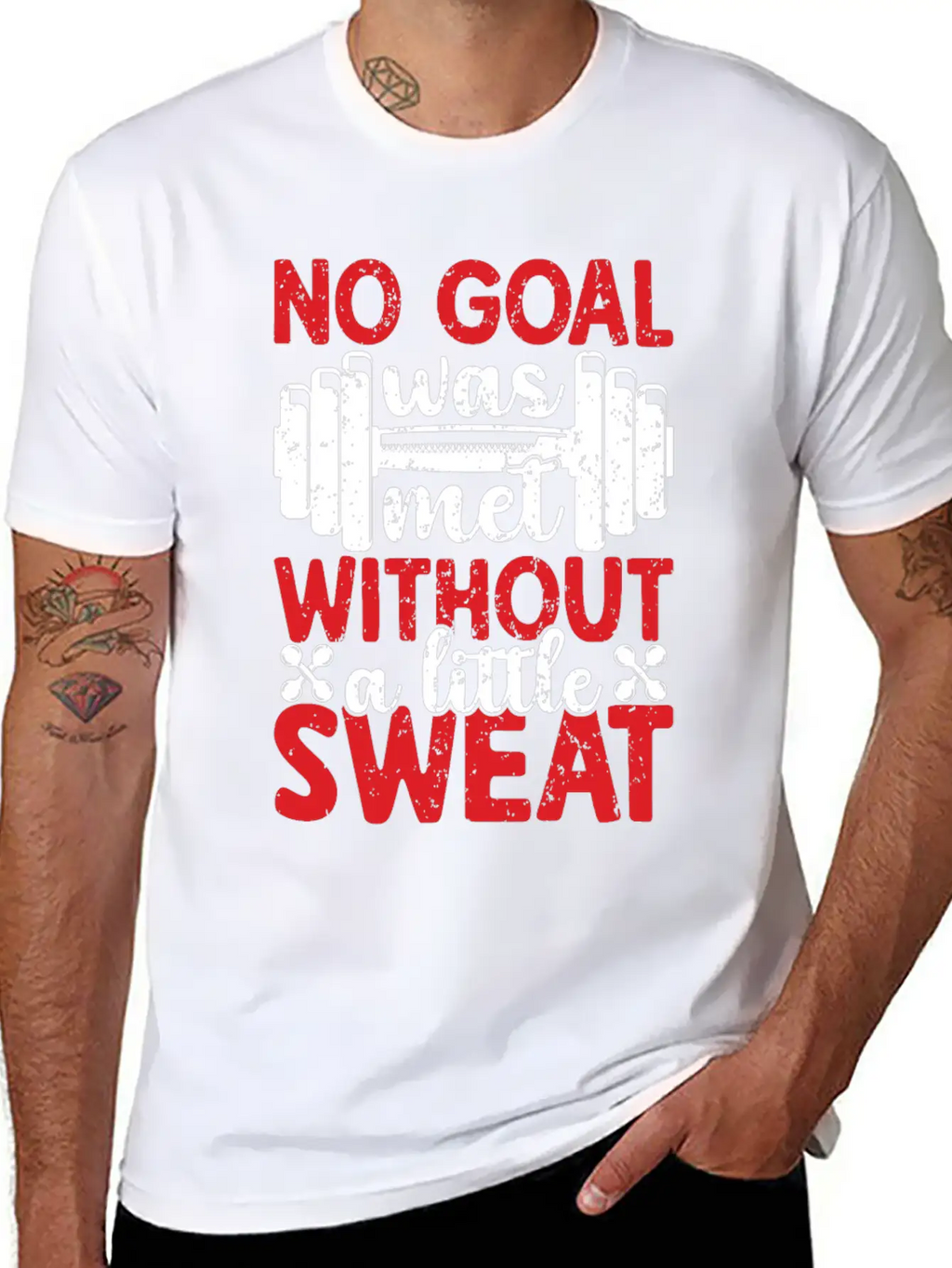 No Goal Was Met Without A Little Sweat Breathable Graphic T-Shirt – Perfect For Casual Days