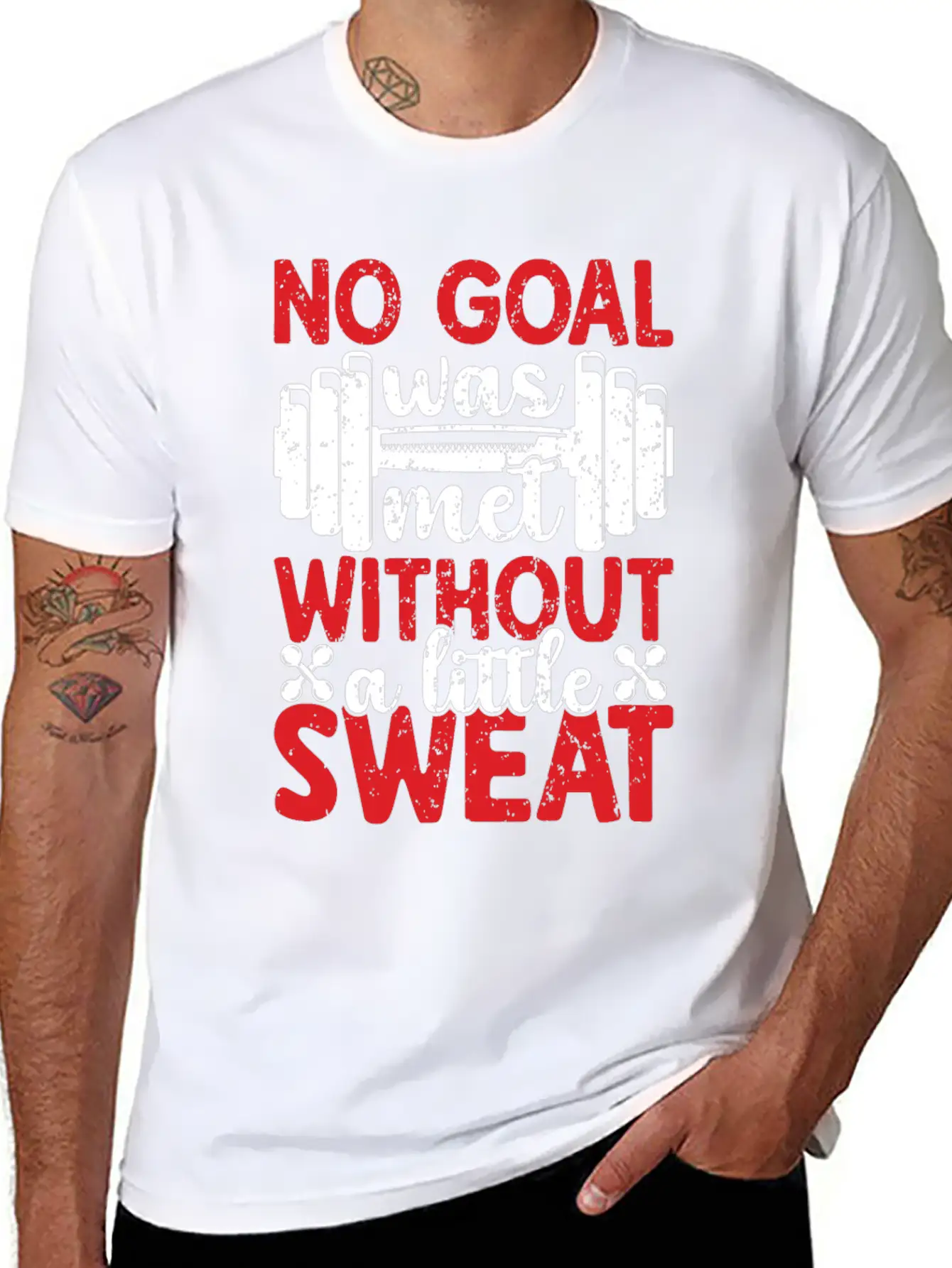 No Goal Was Met Without A Little Sweat Breathable Graphic T-Shirt – Perfect For Casual Days