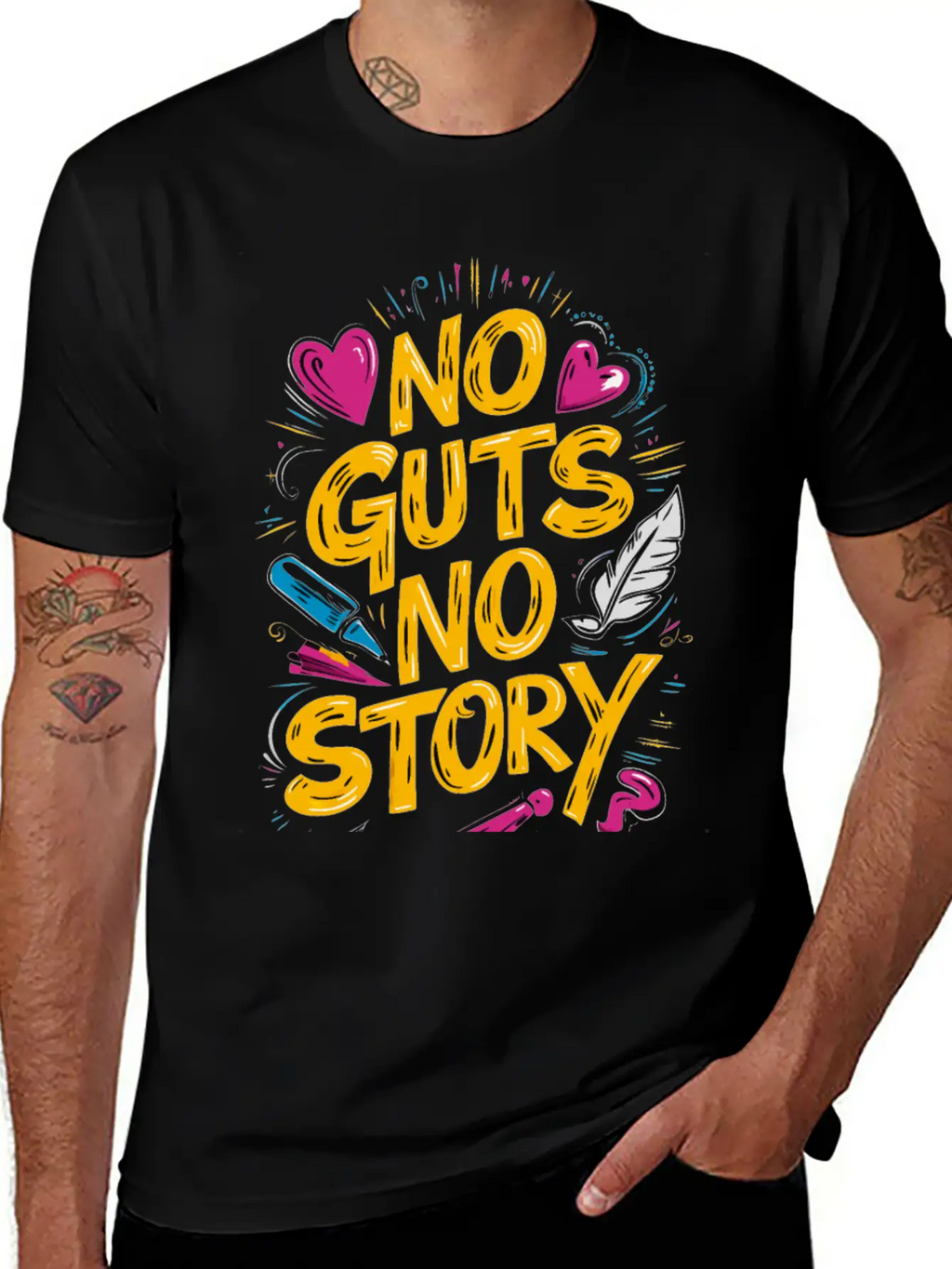 No Guts No Story - Motivational Quote Essential Cotton Tee For Daily Outfits – Unisex Style