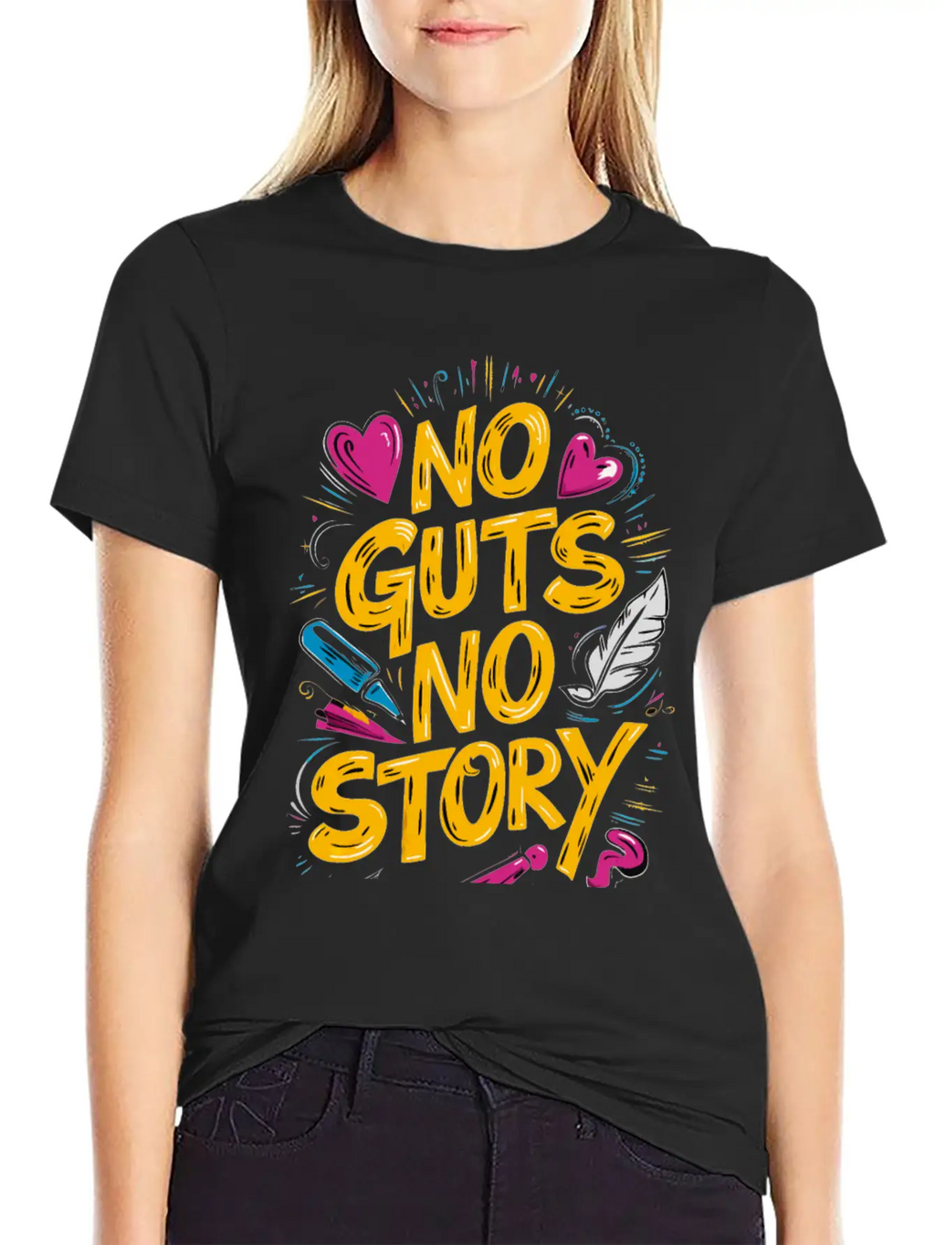 No Guts No Story - Motivational Quote Essential Cotton Tee For Daily Outfits – Unisex Style