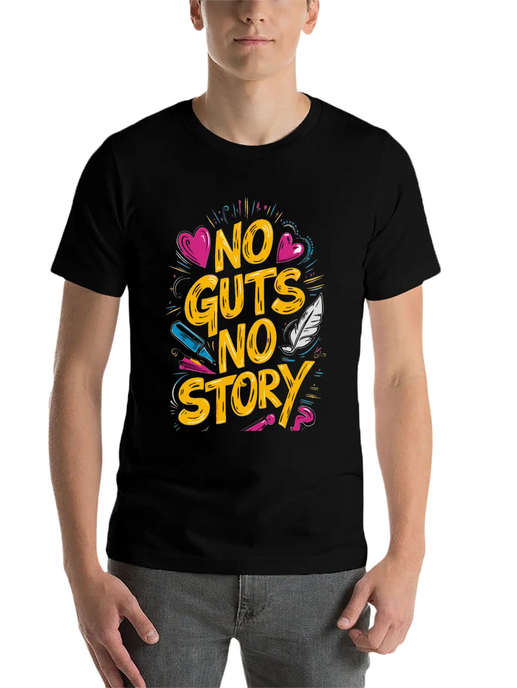 No Guts No Story - Motivational Quote Essential Cotton Tee For Daily Outfits – Unisex Style