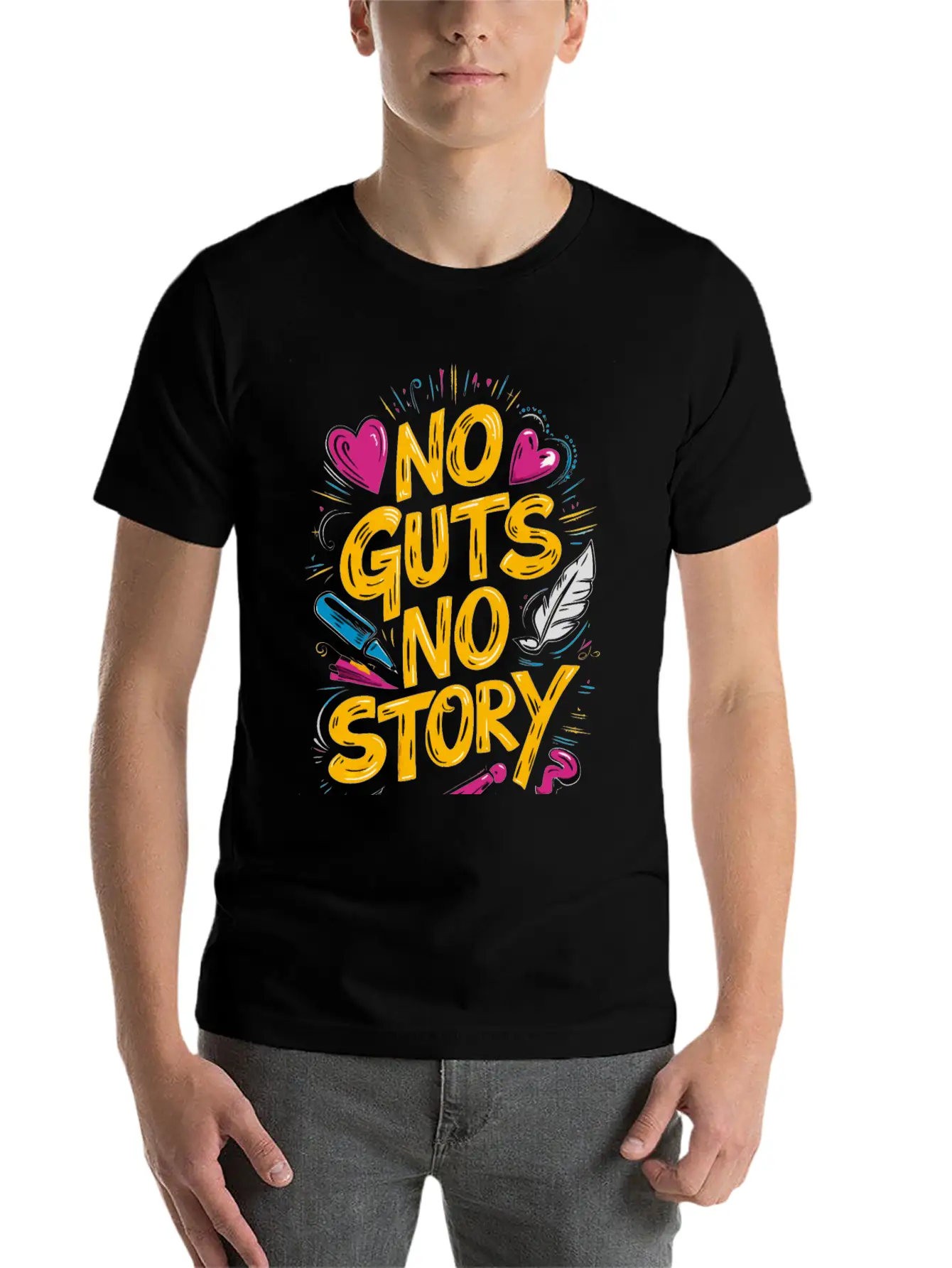 No Guts No Story - Motivational Quote Essential Cotton Tee For Daily Outfits – Unisex Style