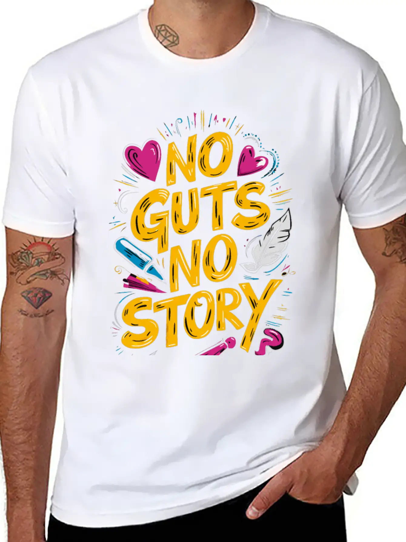 No Guts No Story - Motivational Quote Essential Cotton Tee For Daily Outfits – Unisex Style