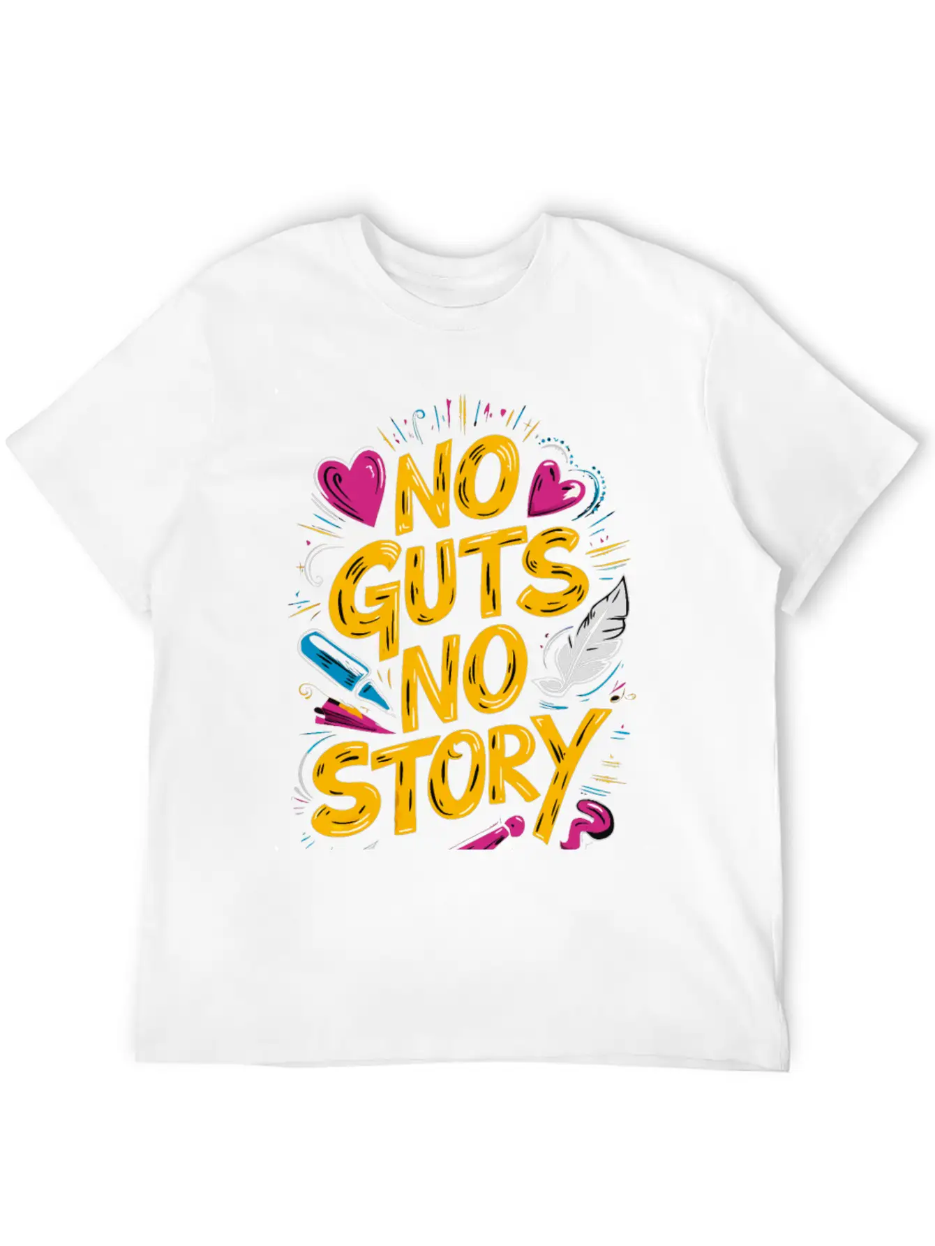 No Guts No Story - Motivational Quote Essential Cotton Tee For Daily Outfits – Unisex Style