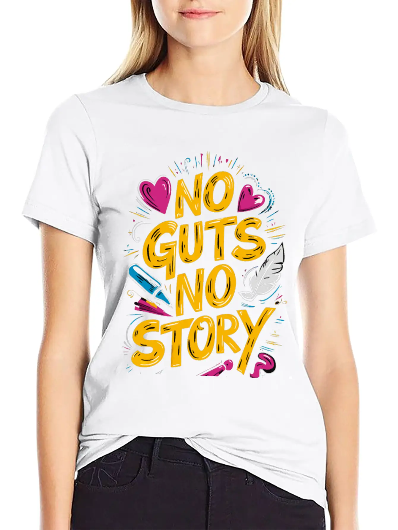 No Guts No Story - Motivational Quote Essential Cotton Tee For Daily Outfits – Unisex Style
