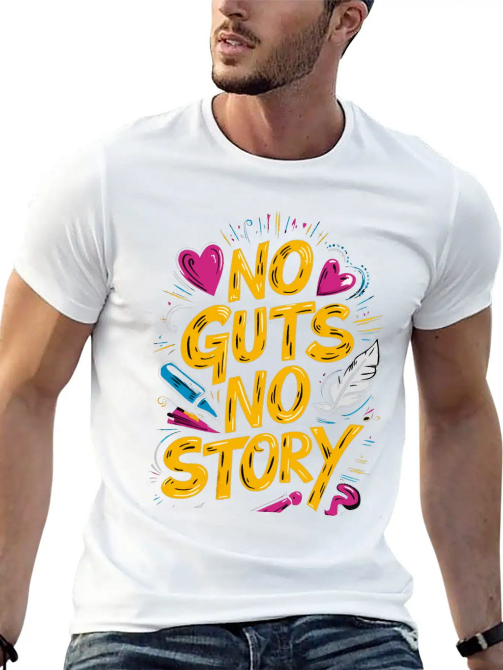 No Guts No Story - Motivational Quote Essential Cotton Tee For Daily Outfits – Unisex Style