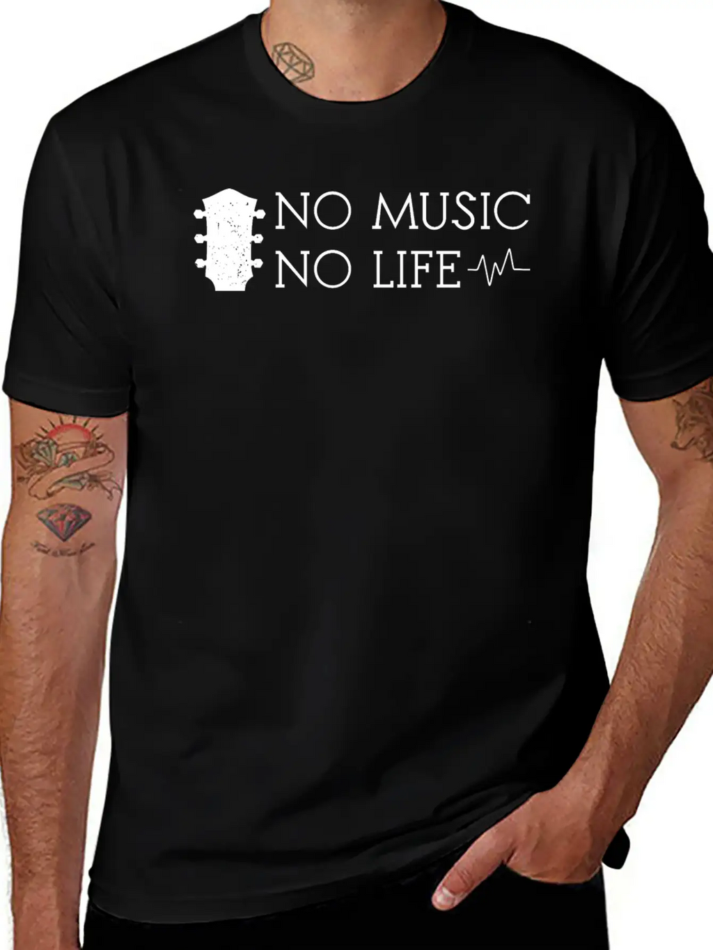 No Music No Life Breathable Soft Cotton T-Shirt – Timeless Casual Look