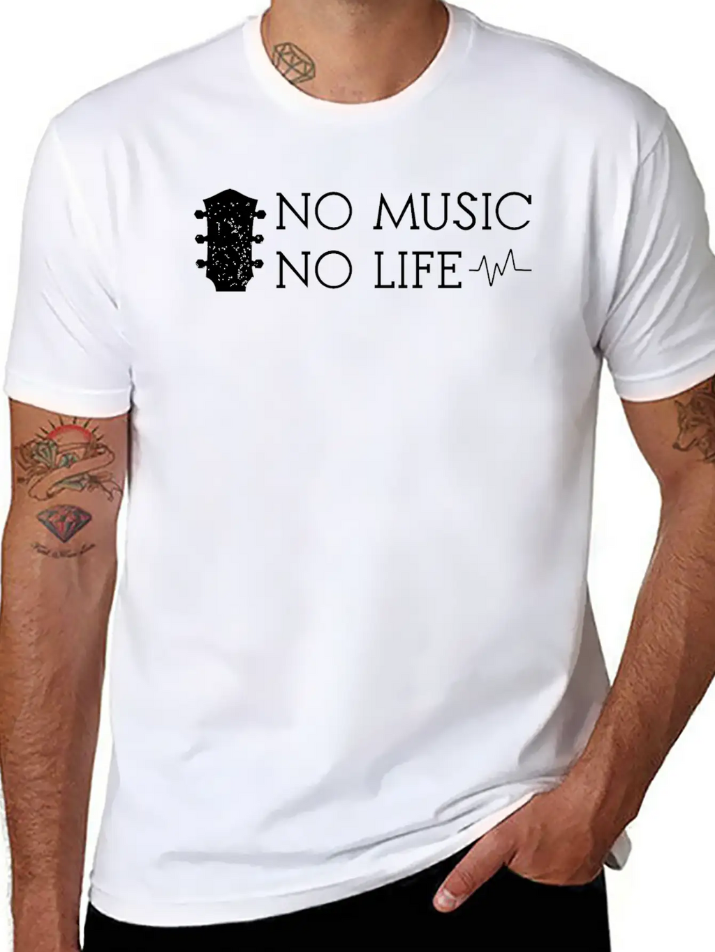 No Music No Life Breathable Soft Cotton T-Shirt – Timeless Casual Look