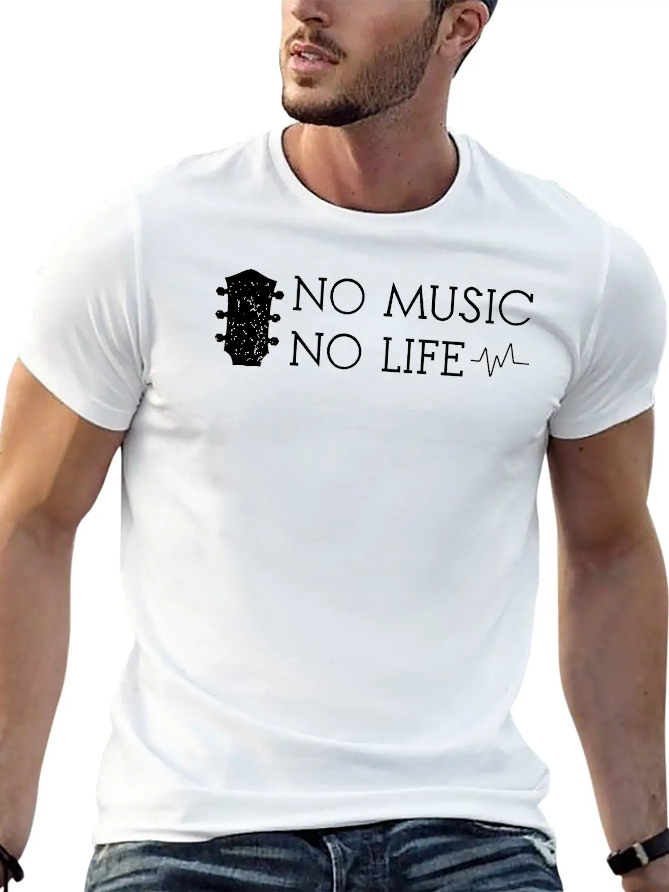 No Music No Life Breathable Soft Cotton T-Shirt – Timeless Casual Look
