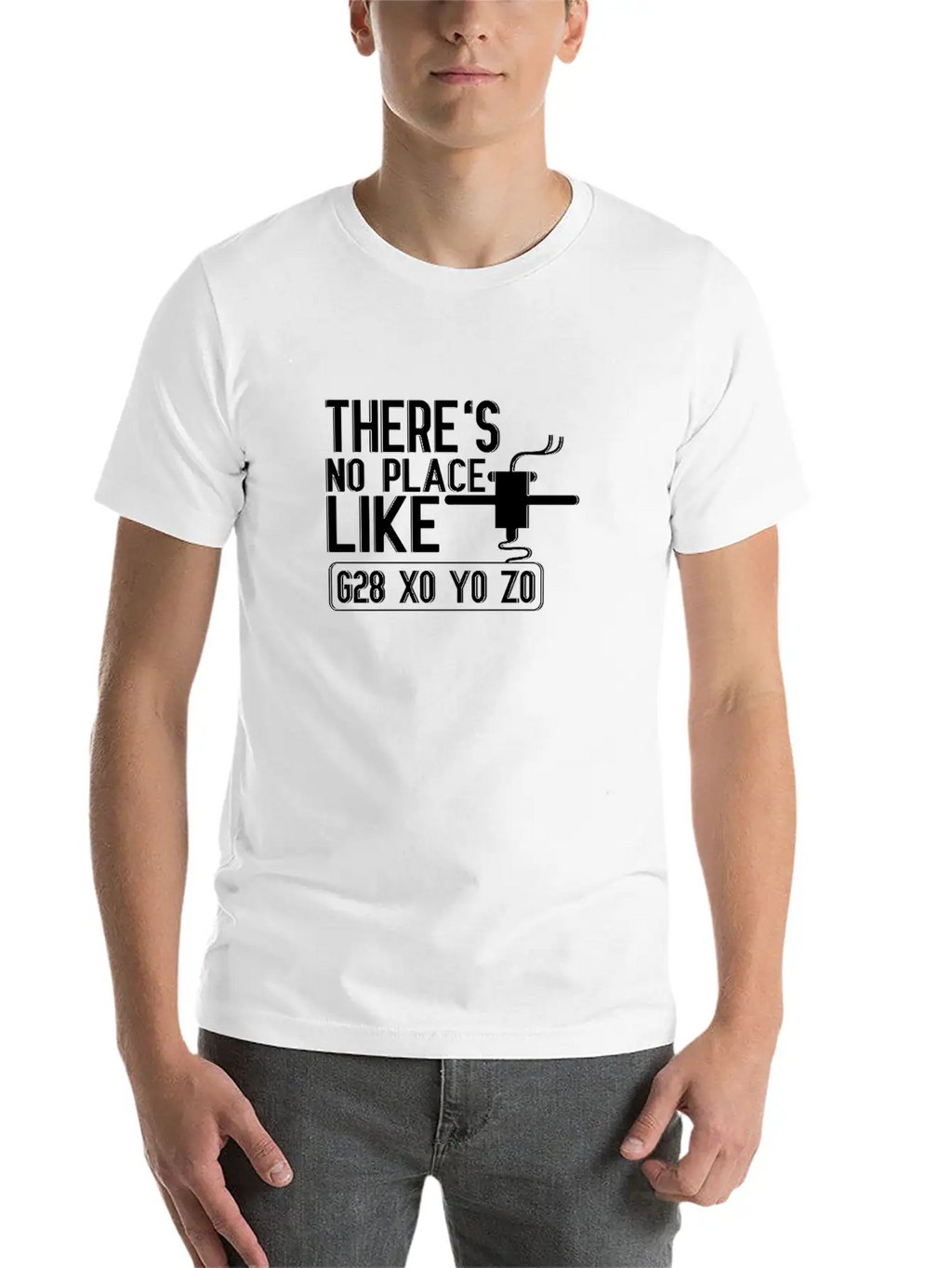 No Place Like G28 X0 Y0 Z0 3D Printer Hogger Relaxed Everyday Tee – Lightweight And Durable Cotton