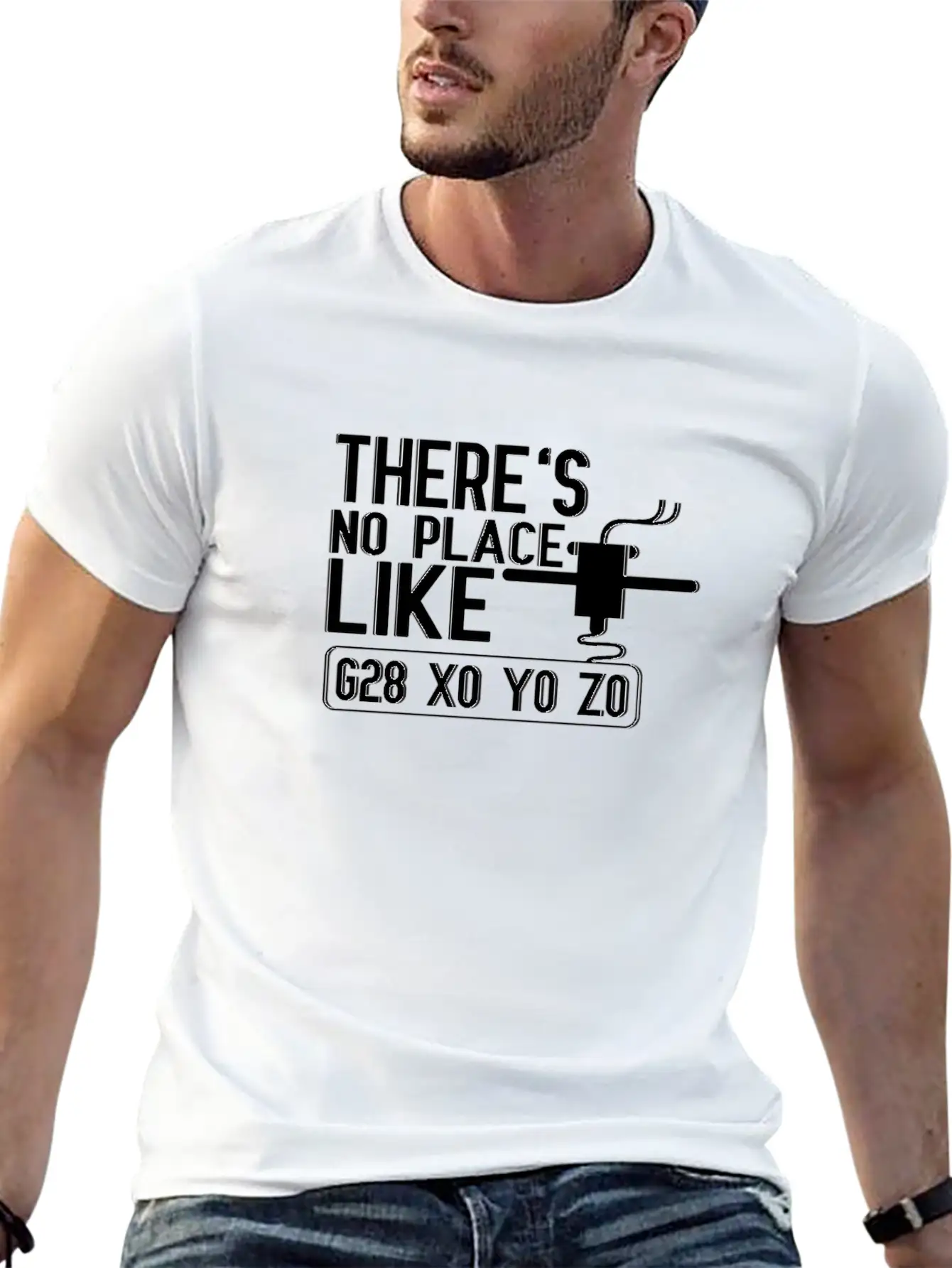 No Place Like G28 X0 Y0 Z0 3D Printer Hogger Relaxed Everyday Tee – Lightweight And Durable Cotton