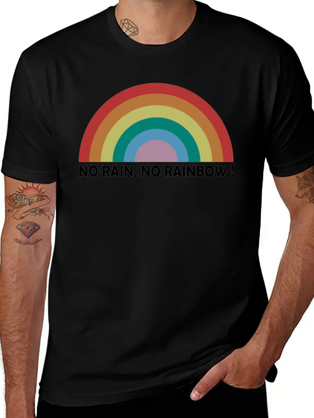 No Rain No Rainbow Essential Cotton Tee For Daily Outfits – Unisex Style