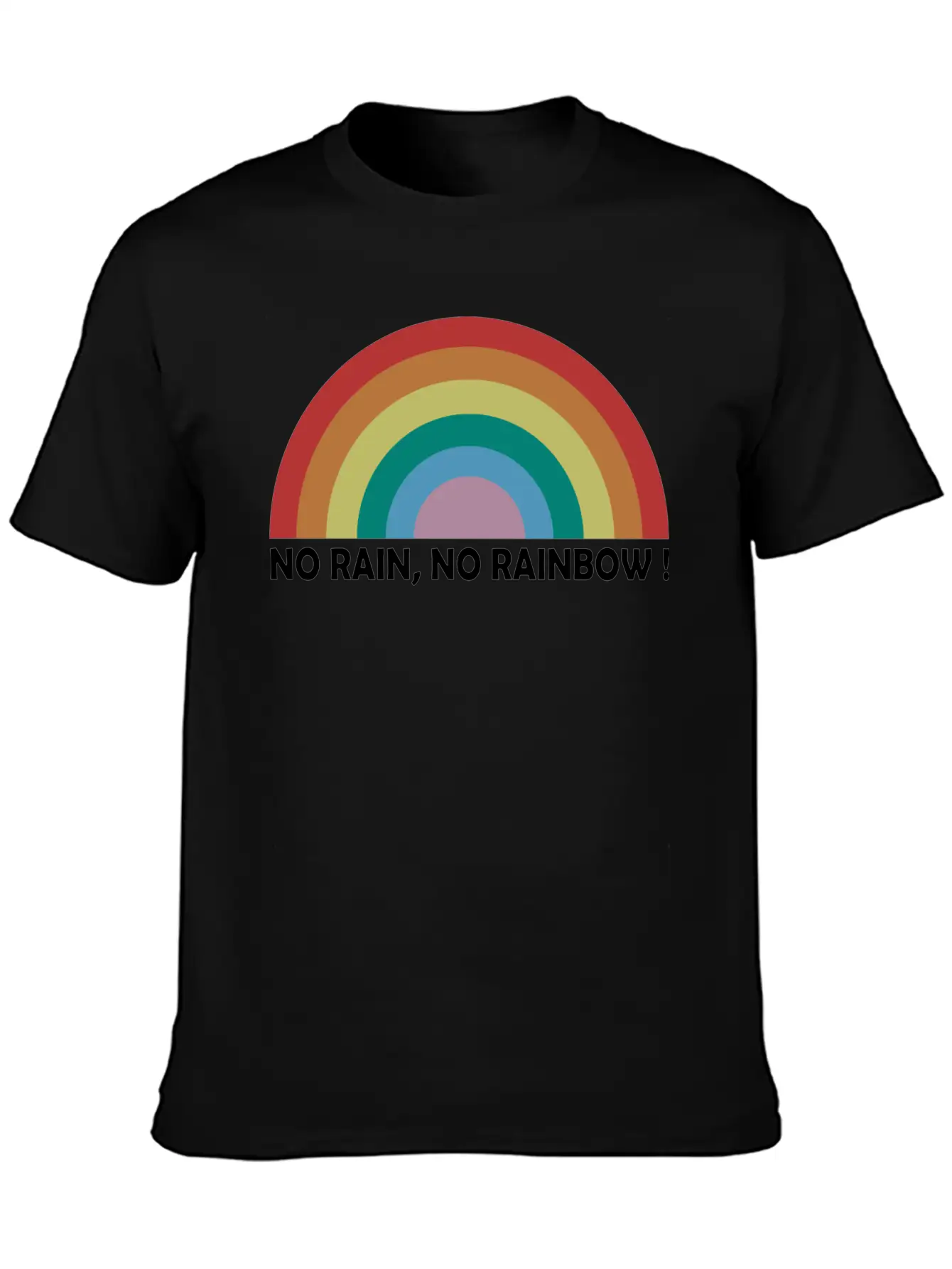 No Rain No Rainbow Essential Cotton Tee For Daily Outfits – Unisex Style
