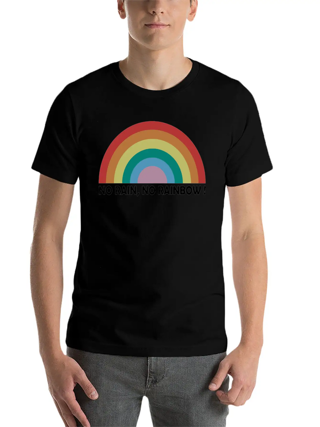 No Rain No Rainbow Essential Cotton Tee For Daily Outfits – Unisex Style