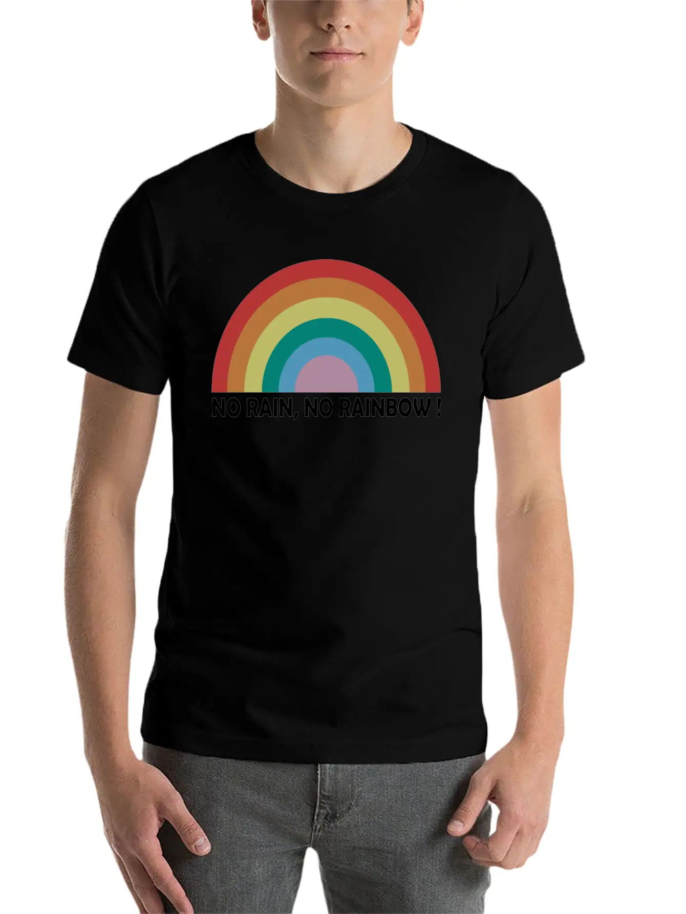 No Rain No Rainbow Essential Cotton Tee For Daily Outfits – Unisex Style