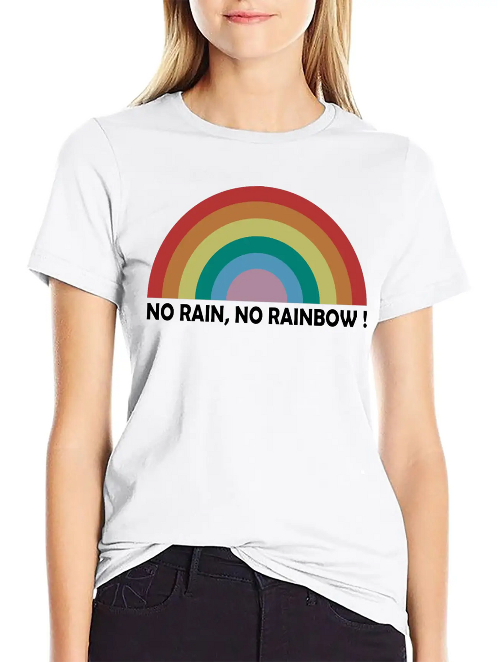 No Rain No Rainbow Essential Cotton Tee For Daily Outfits – Unisex Style