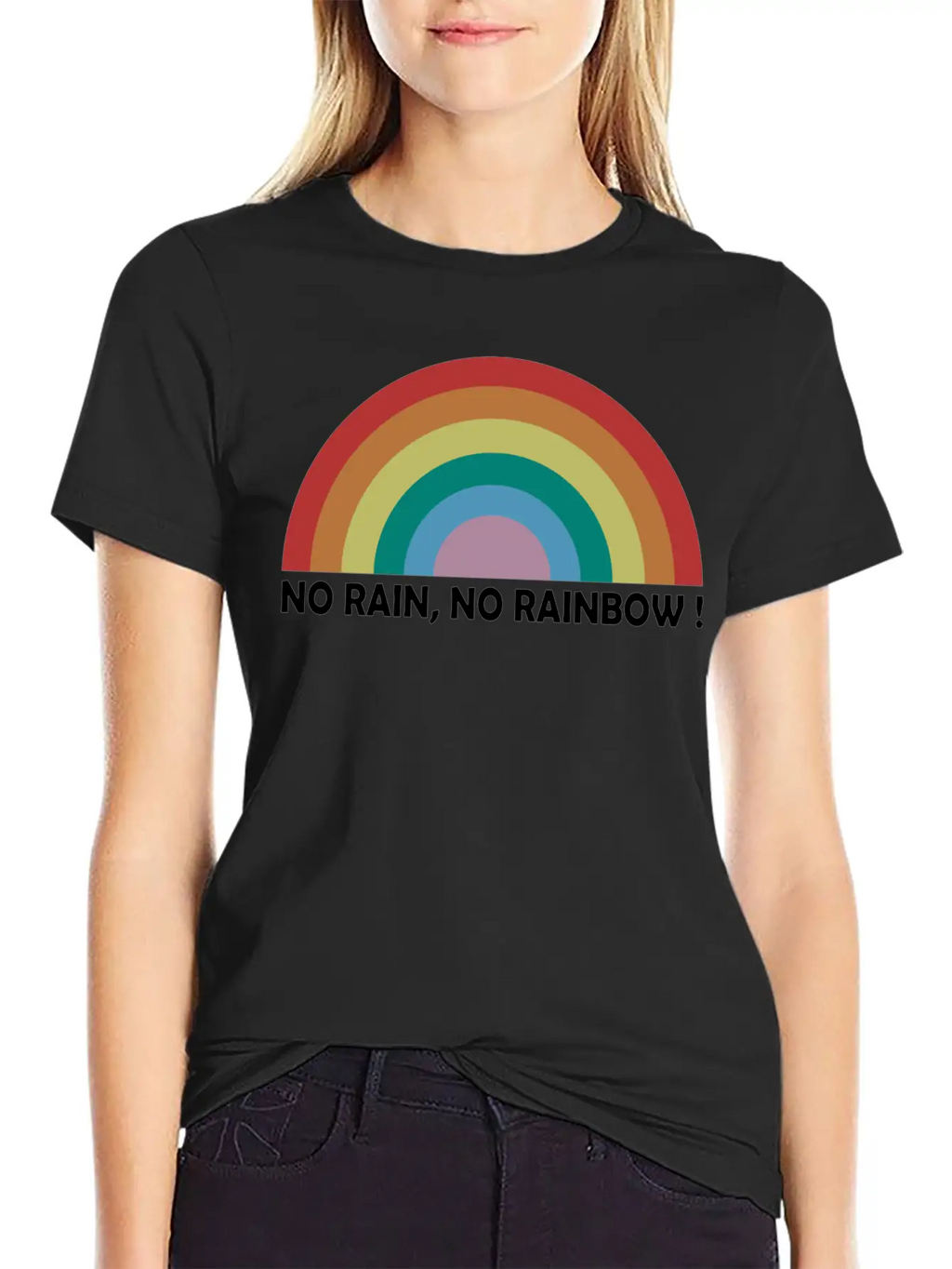No Rain No Rainbow Essential Cotton Tee For Daily Outfits – Unisex Style