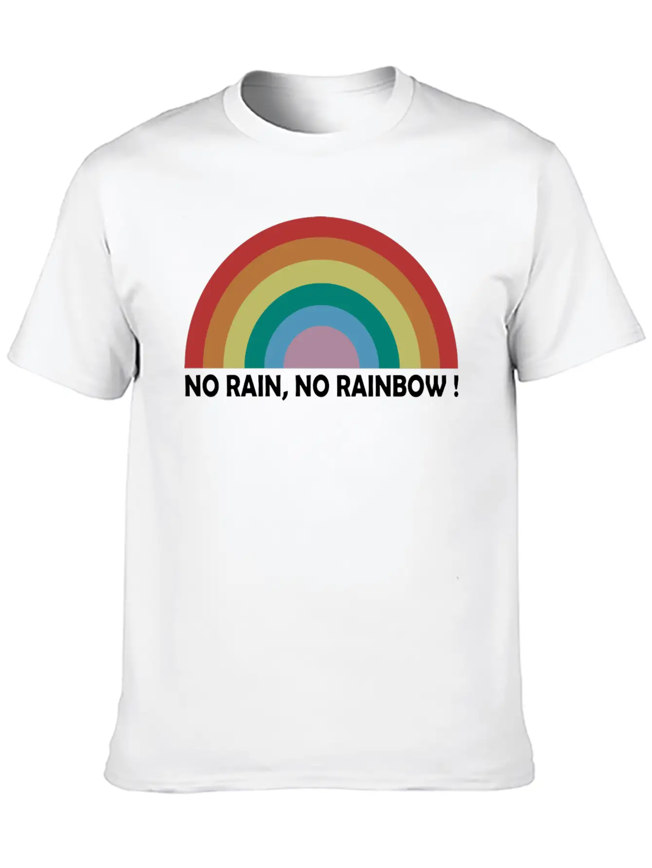 No Rain No Rainbow Essential Cotton Tee For Daily Outfits – Unisex Style