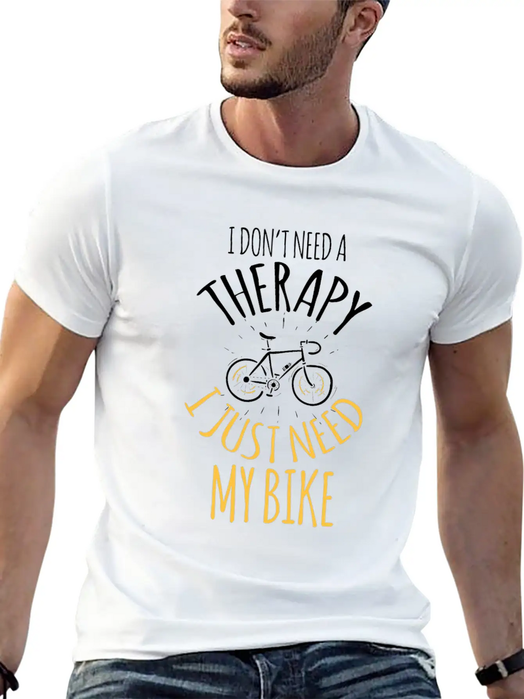 No Therapy But My Bike Cross Riding Sport Tempo In Breathable Graphic T-Shirt – Perfect For Casual Days