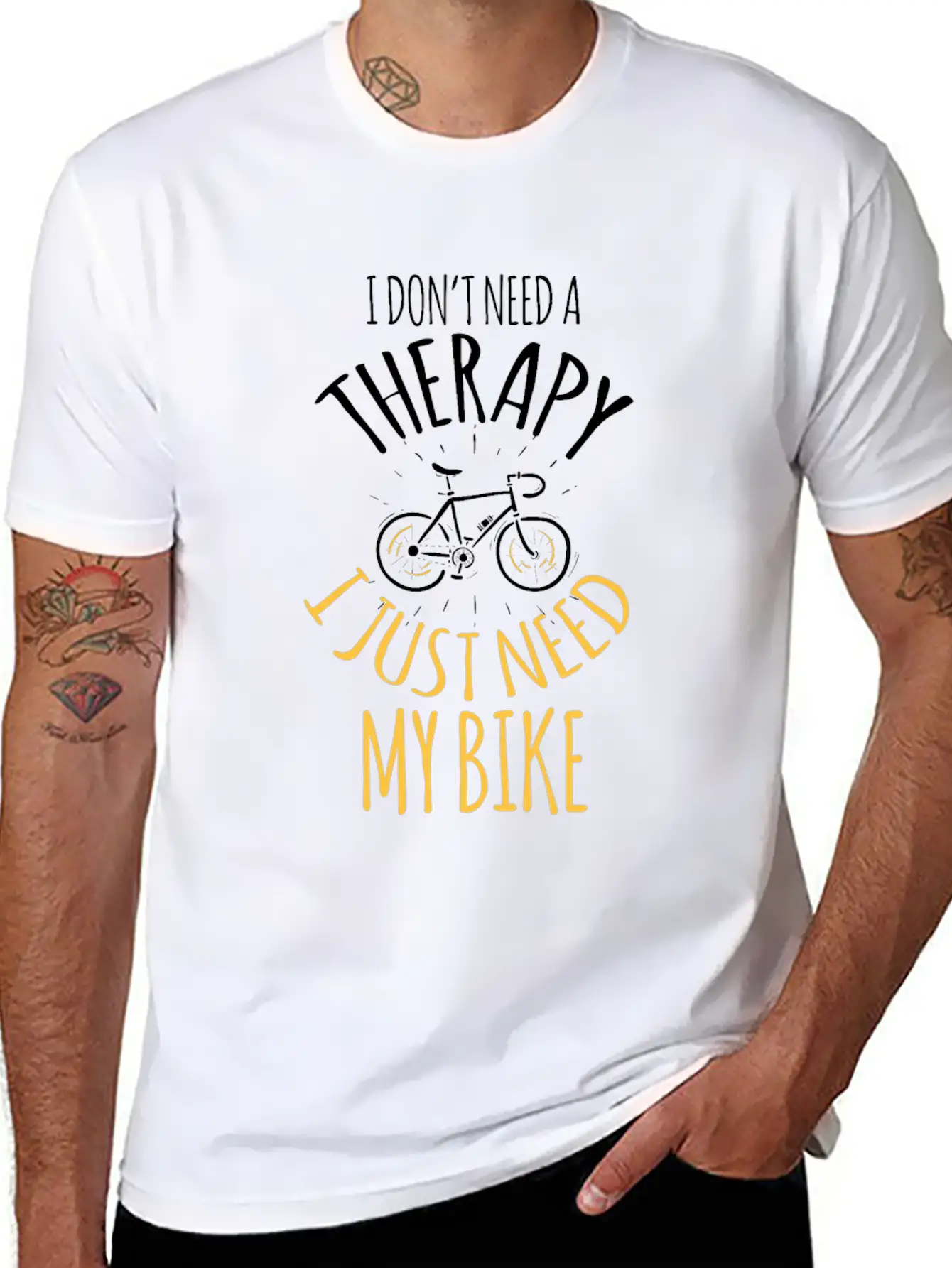 No Therapy But My Bike Cross Riding Sport Tempo In Breathable Graphic T-Shirt – Perfect For Casual Days