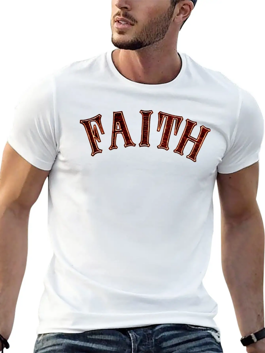 Noble Characteristic Typography Faith Breathable Graphic T-Shirt – Perfect For Casual Days