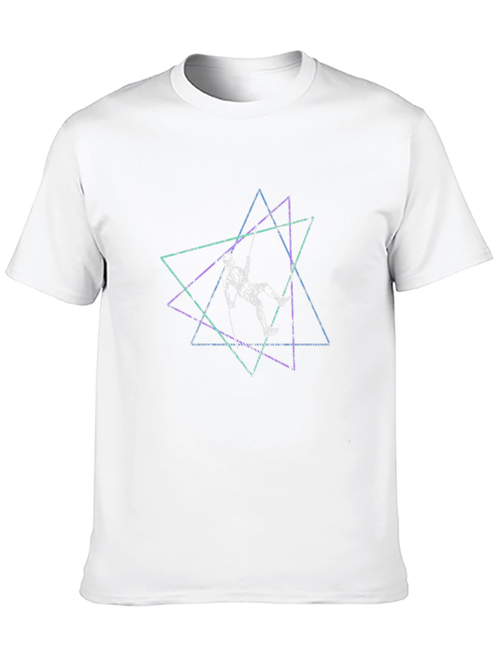 Geometric Climber Graphic Tee - Stylish Black T-Shirt