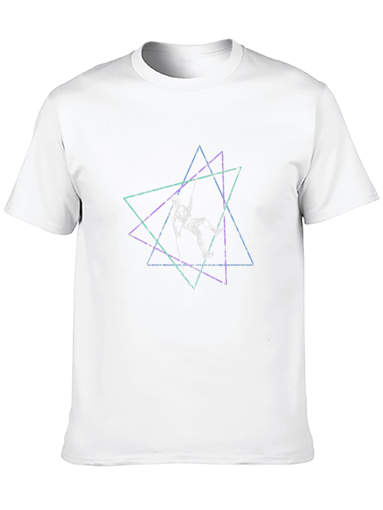 Geometric Climber Graphic Tee - Stylish Black T-Shirt