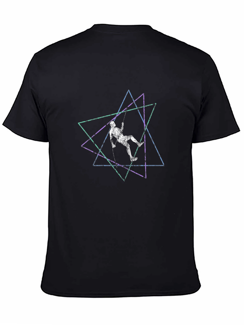 Geometric Climber Graphic Tee - Stylish Black T-Shirt